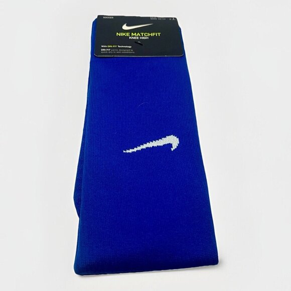 Nike Other - Nike Dri FIT Matchfit Soccer Socks Mens Large Knee High Blue White CV1956 477